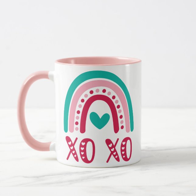 Caneca arco-íris XOXO (Esquerda)