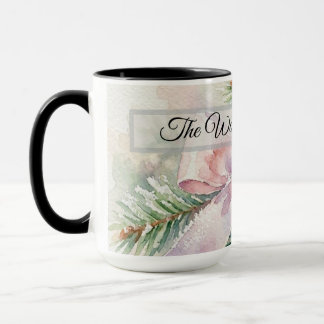 Caneca Arco Rosa Pastel Coquette Árvore Pinheiro Natal Aq