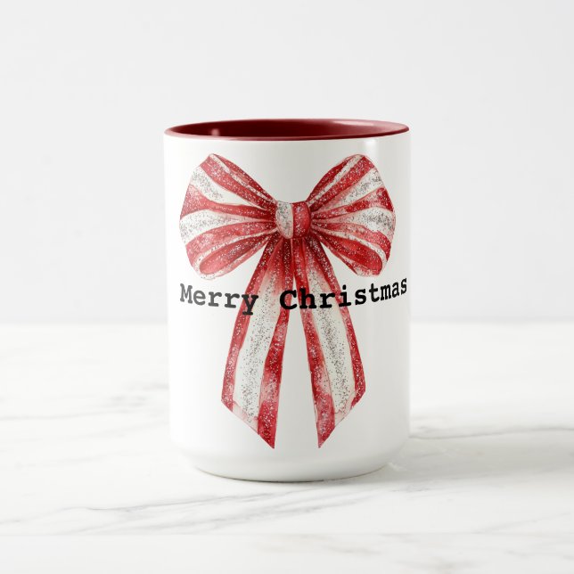 Caneca Arcos Brancos de Pepperminta Vermelha Natal (Centro)