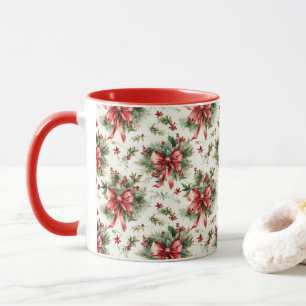 Caneca Arcos Vermelhos e Folhas de Azevinho