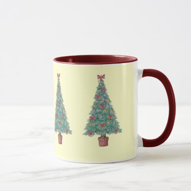 Caneca arcos vermelhos na árvore de natal (Direita)