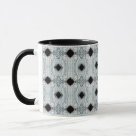 Caneca Argentum Abstract Silver Gray Black Fluid Art