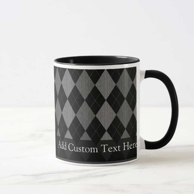 Caneca Argyle Cinza de carvão preto (Direita)