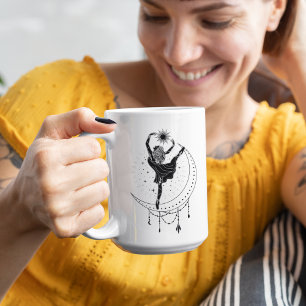 Caneca Aries Dancing Girl 15oz Black Rim Mug