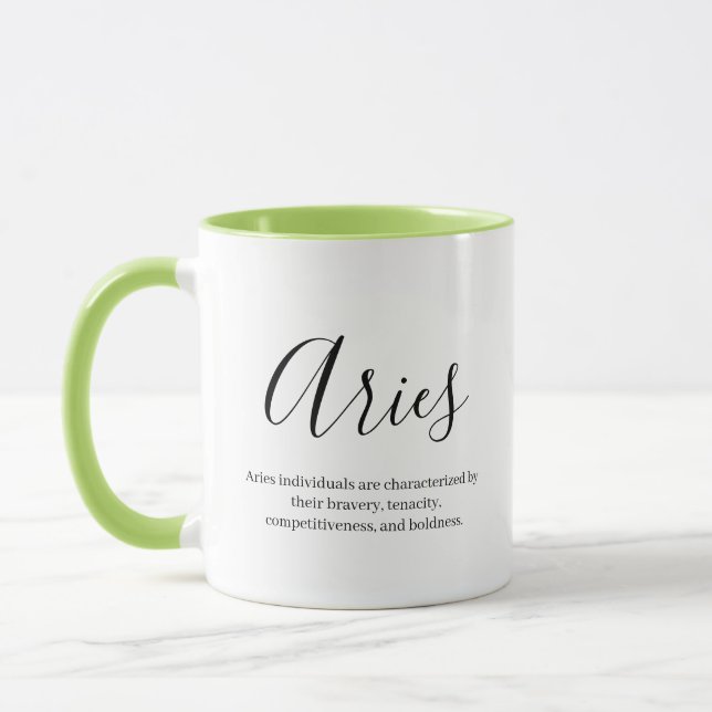 Caneca Aries personalizados Sinal Zodiac Nome e caracterí (Esquerda)