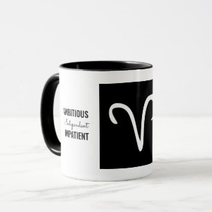 Caneca Aries Sinal Zodíaco Mug 🖤 (Personalizado)