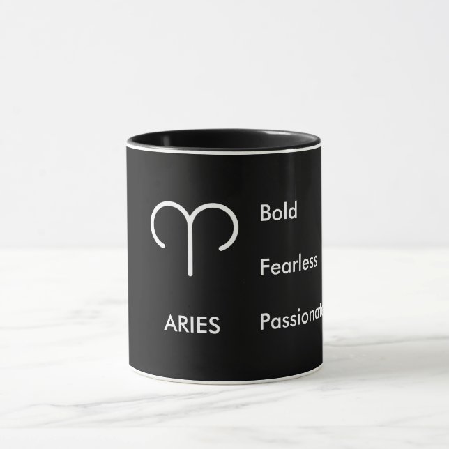 Caneca Aries Zodiac Traits Bold Fearless Passionate (Centro)