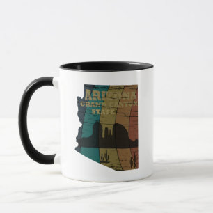 Caneca Arizona Sedona mapa do Grand Canyon — retro paisag