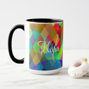 Caneca Arlequim Arco-Íris Personalizado com fumaça colori
