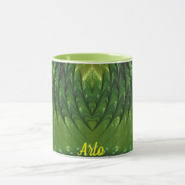 Caneca ARLO ~ Zany 3D Fractal ~ Verde