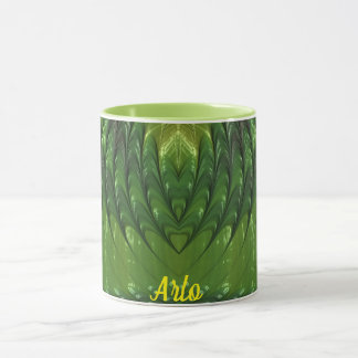 Caneca ARLO ~ Zany 3D Fractal ~ Verde