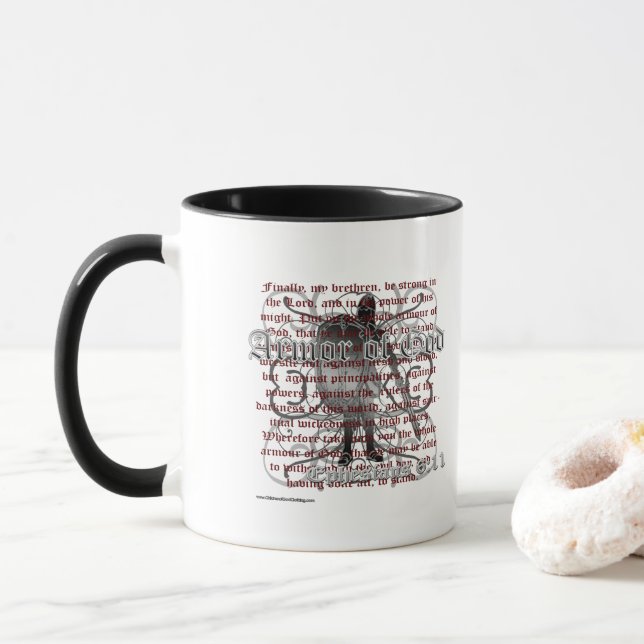 Caneca Armadura da Bíblia cristã Verse Steel Mug (Com Donut)