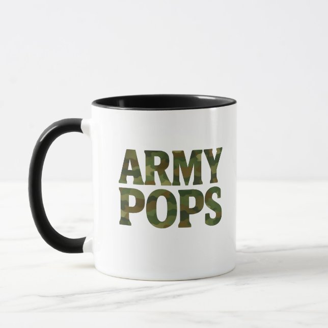 Caneca "ARMY POPS" Camouflage Mug | Military Dad Grandfat (Esquerda)