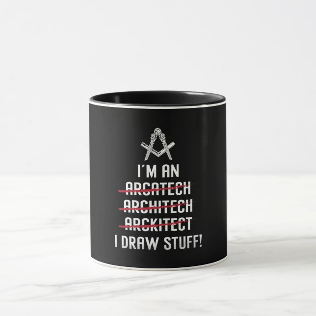 Caneca Arquiteto Sou uma arquitetura de trabalho Desenhar (Centro)