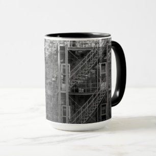 Caneca Arquitetura de Pedra Preta e Branca 