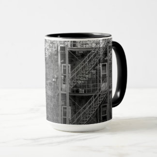 Caneca Arquitetura de Pedra Preta e Branca