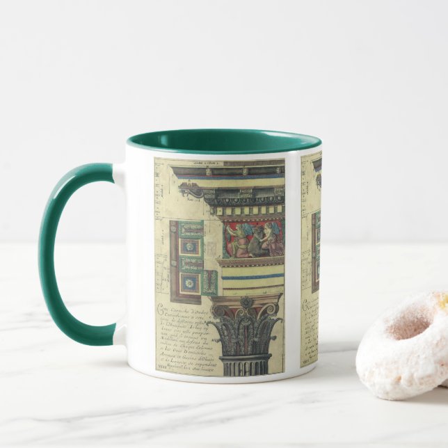 Caneca Arquitetura de safra, Coluna com Moldagem de Corni (Com Donut)