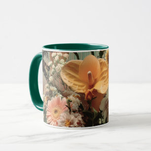 Caneca Arranjo Floral de Antúrio e Flores Tropicais