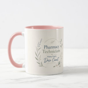 Caneca Arranjo Floral de Apreciação ao Técnico de Farmáci