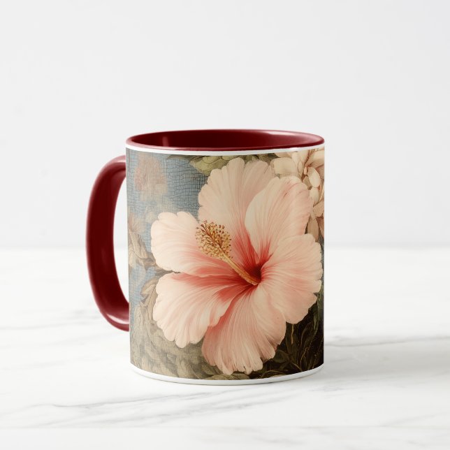 Caneca Arranjo Floral Vintage Vibrante (Frente Esquerda)