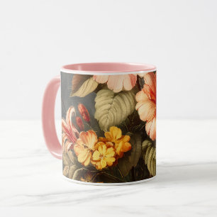 Caneca Arranjo Floral Vintage Vibrante