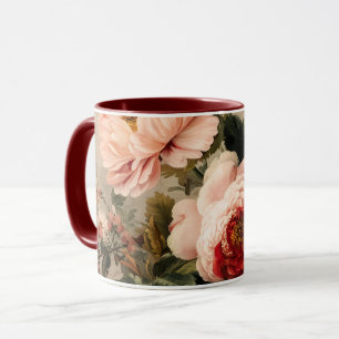 Caneca Arranjo Floral Vintage Vibrante