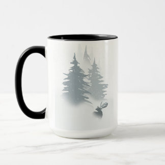 Caneca Arraste numa floresta de neve