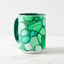 Caneca Arredondar como pedras em tons de verde claro para