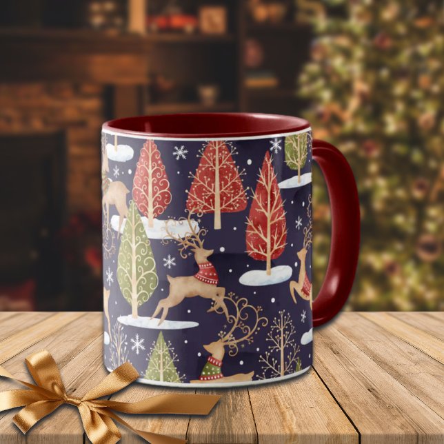 Caneca Arrendoras Whimsical Woodland Winter (Criador carregado)