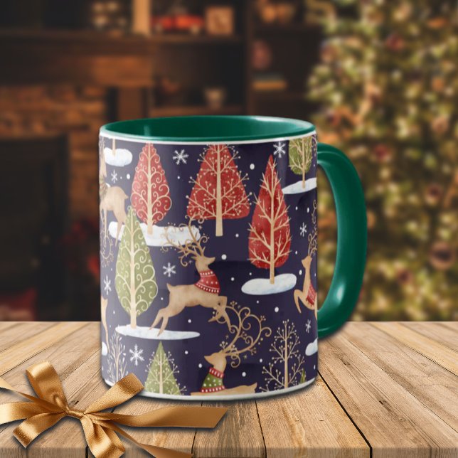 Caneca Arrendoras Whimsical Woodland Winter (Criador carregado)