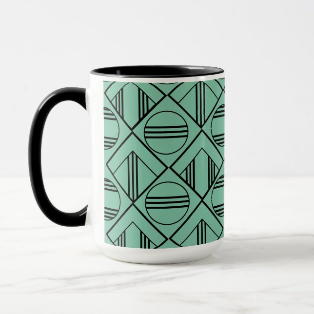 Caneca Art Deco Circles e Diamantes Mug (Esquerda)