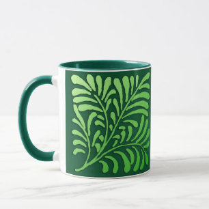 Caneca Art Deco Fern Standard - tons verdes