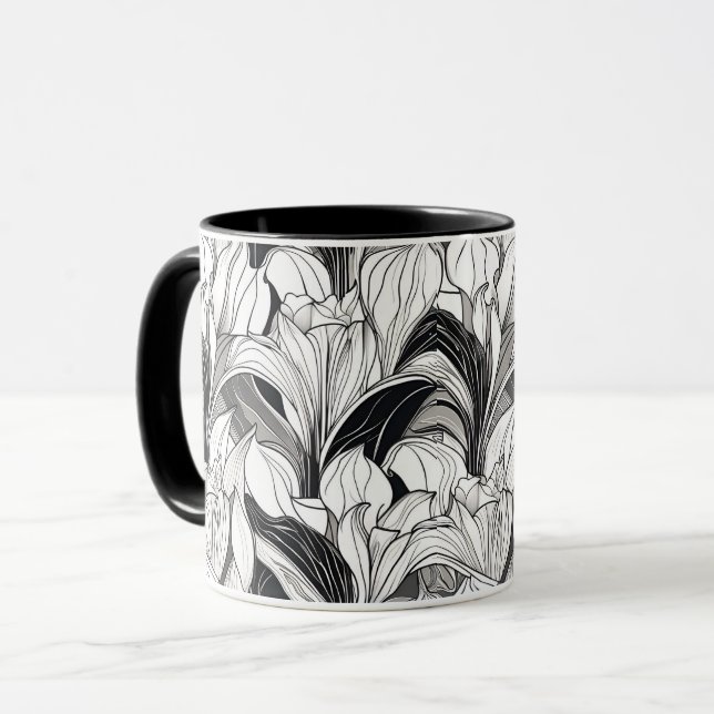 Caneca Art Deco Floral Mug (Frente Esquerda)