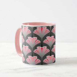 Caneca Art Deco Lily, Cinzas/Cinzas e Coral Rosa