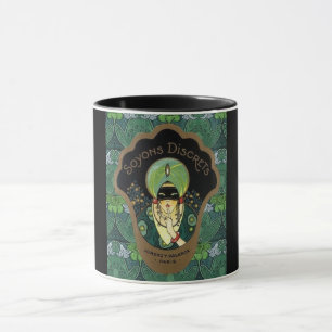 Caneca Art deco mascarada mulher vintage