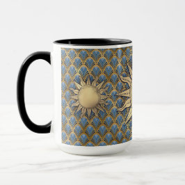 Caneca Art Deco Ouro Sun & Inicial