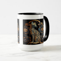 Art Nouveau Cat Combo Mug, 15 oz