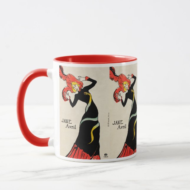 Caneca Art Nouveau Dancer Jane Avril por Toulouse Lautrec (Esquerda)