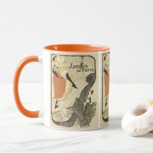 Caneca Art Nouveau Dancer Jane Avril, Toulouse Lautrec
