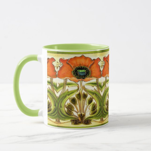 CANECA ART NOUVEAU ESSIBILIZOU A MASSA VERMELHA VERDE VER (Esquerda)