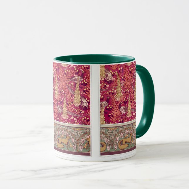Caneca Art nouveau fox faasant Foxglove verneuil red (Frente Esquerda)
