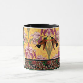 Caneca Art nouveau hummingbird e modelo de azulejo