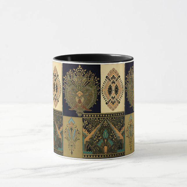 Caneca Art nouveau padrão têxtil Christopher Dresser (Centro)