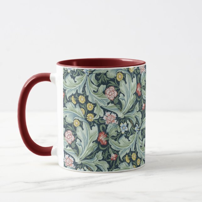 Caneca Art Nouveau William Morris Leicester Flores Folia (Esquerda)