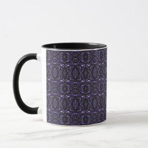 Caneca Arte Abstrata Acrílica Roxa Preta Prismática