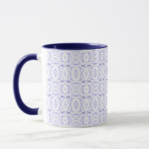 Caneca Arte Abstrata Acrílica Roxa Prismática Branca