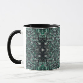 Caneca Arte abstrata aquarela verde escuro Heights