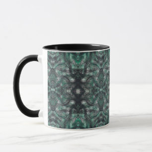 Caneca Arte abstrata aquarela verde escuro Heights