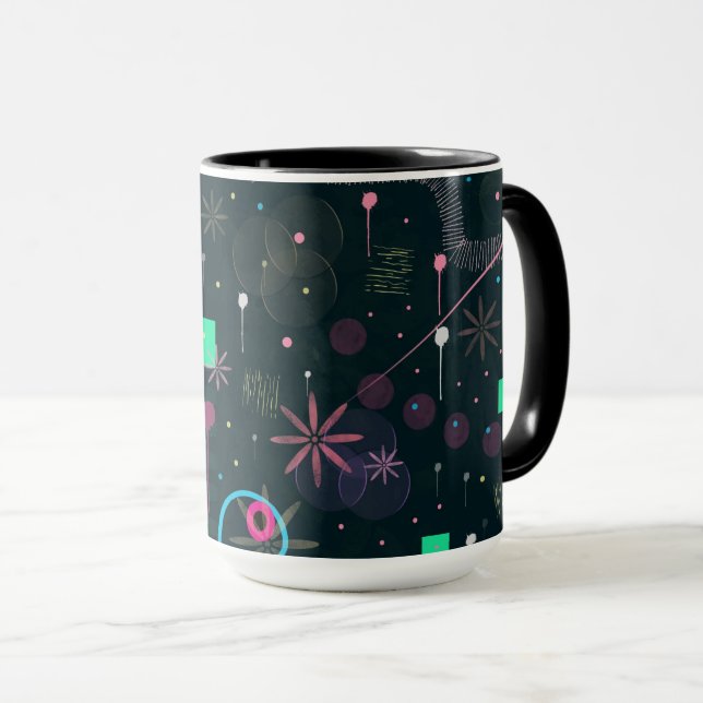 Caneca Arte Abstrata: Céus de Inverno (Frente Esquerda)