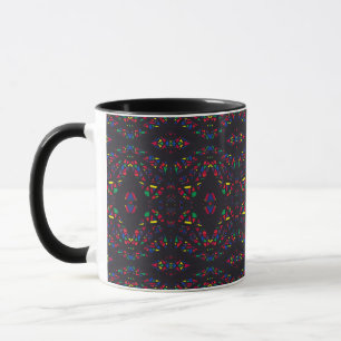 Caneca Arte Abstrata de Guache em Arco-íris Espectroscópi